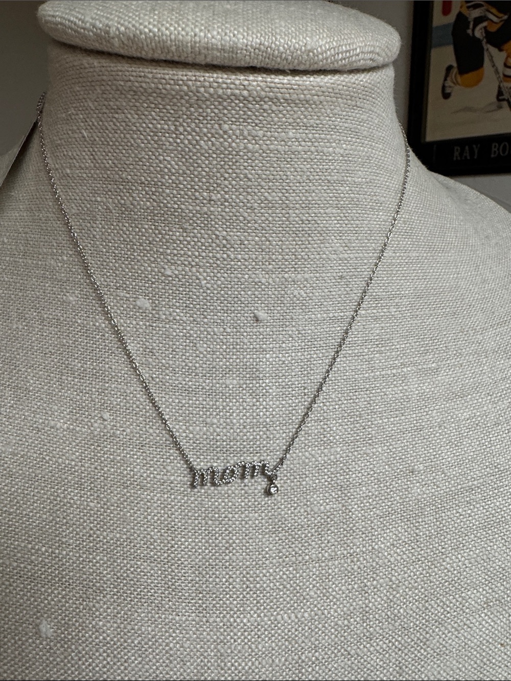 Stia Jewelry MOM 925 Sterling Silver Crystal Necklace